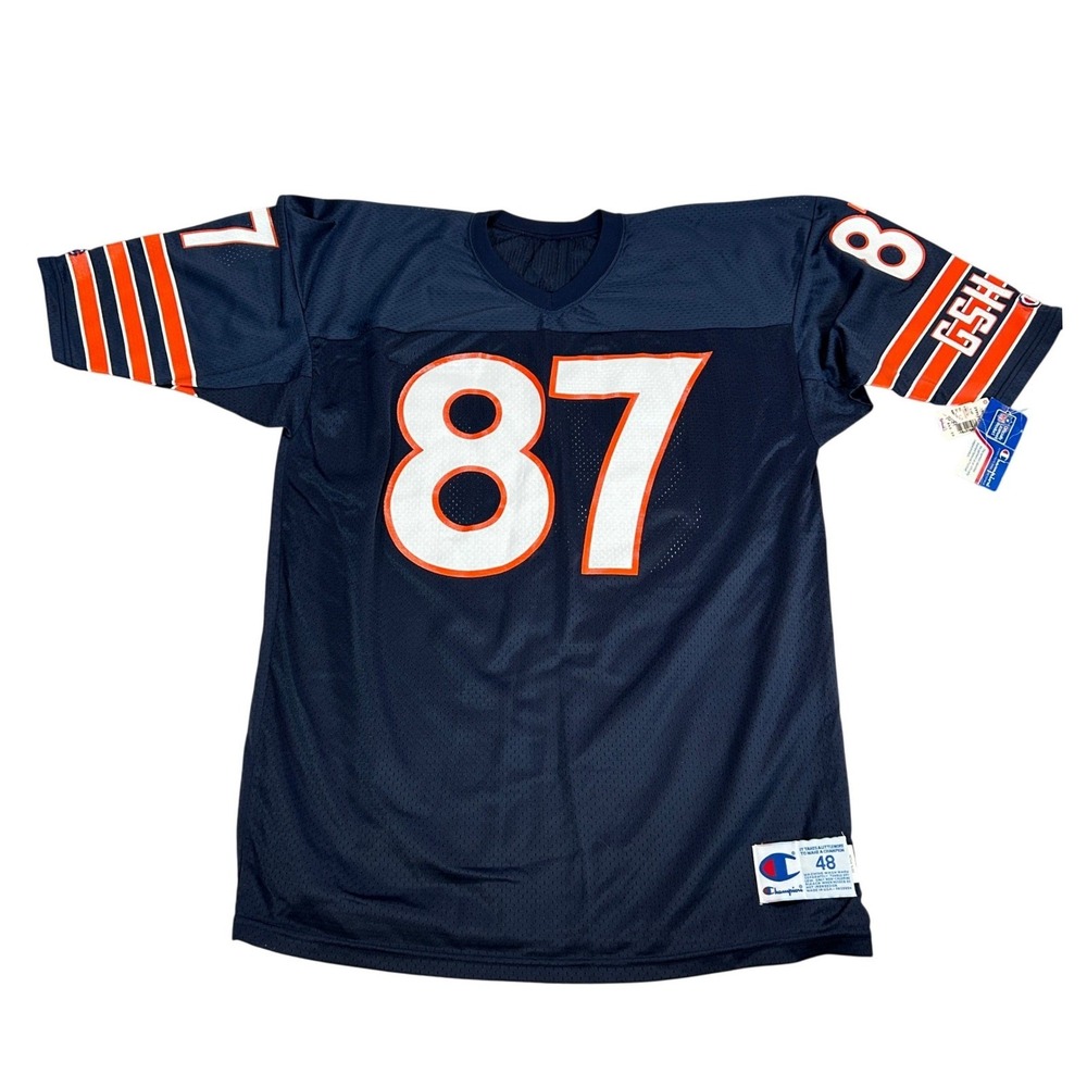 Vintage Champion Chicago Bears Tom Waddle 87 NFL Jersey Navy Blue 48 NWT USA